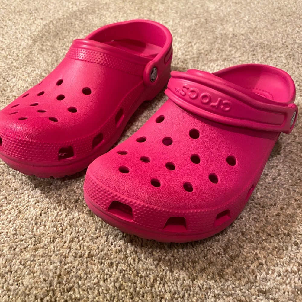 Hot pink crocs
